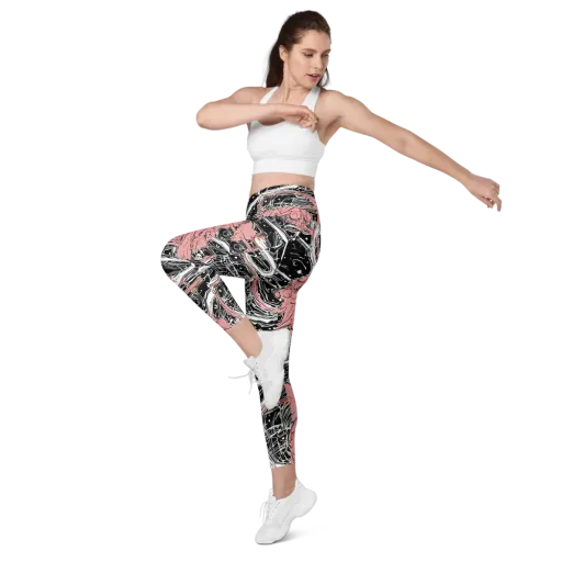 Blush Ink Current on a Leggings with Pockets