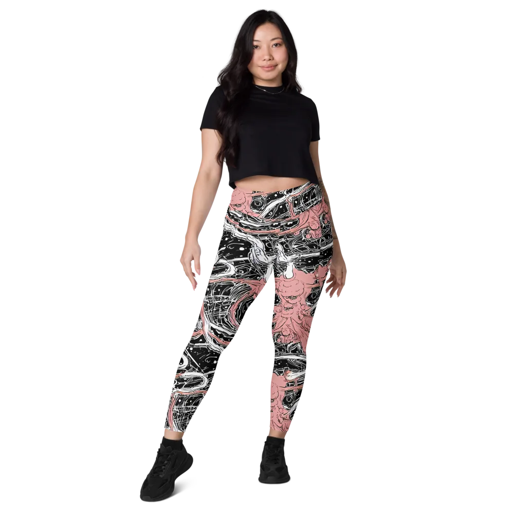 Blush Ink Current on Leggings with Pockets — Front