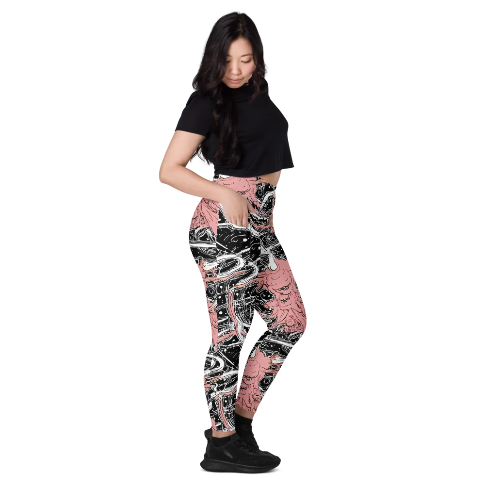 Blush Ink Current on Leggings with Pockets — Right