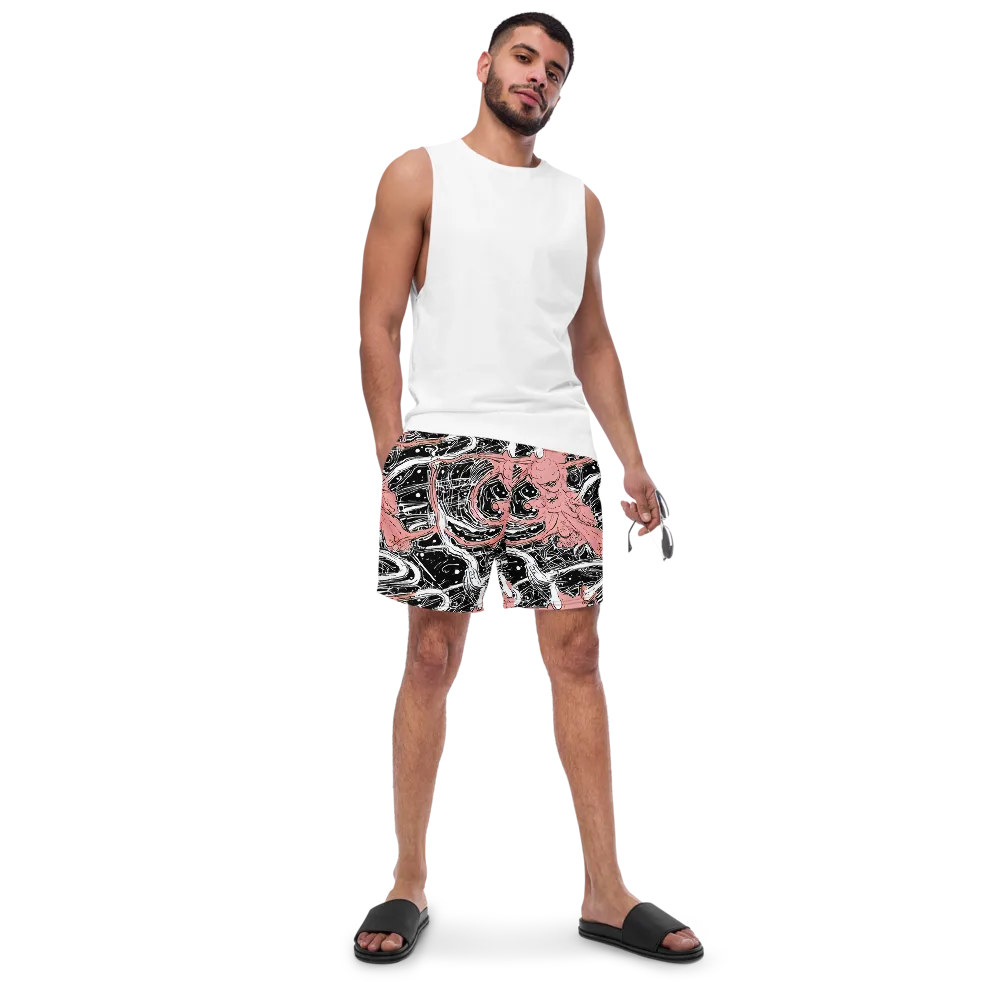 Blush Ink Current on Swim Trunks — Front