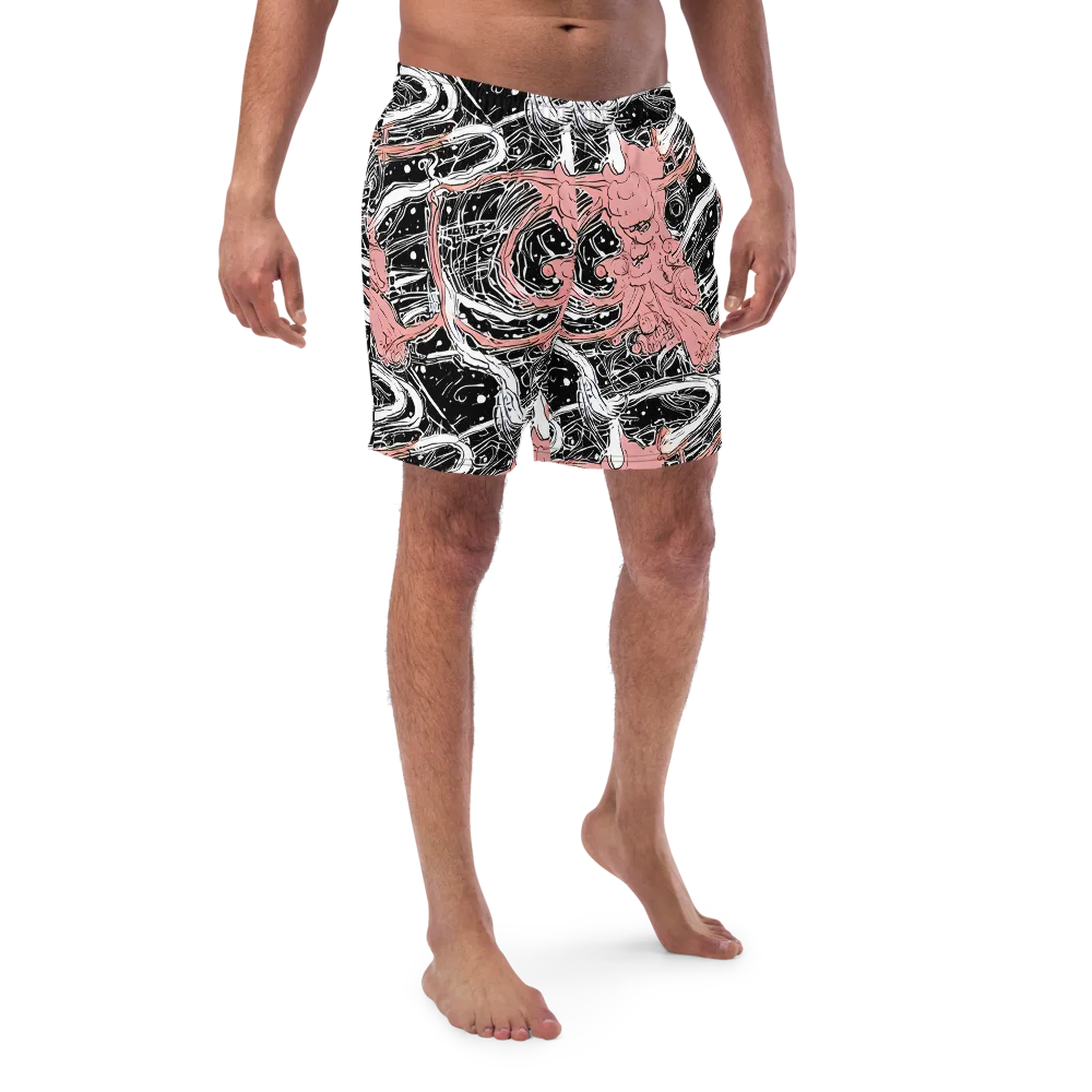 Blush Ink Current on Swim Trunks — Front