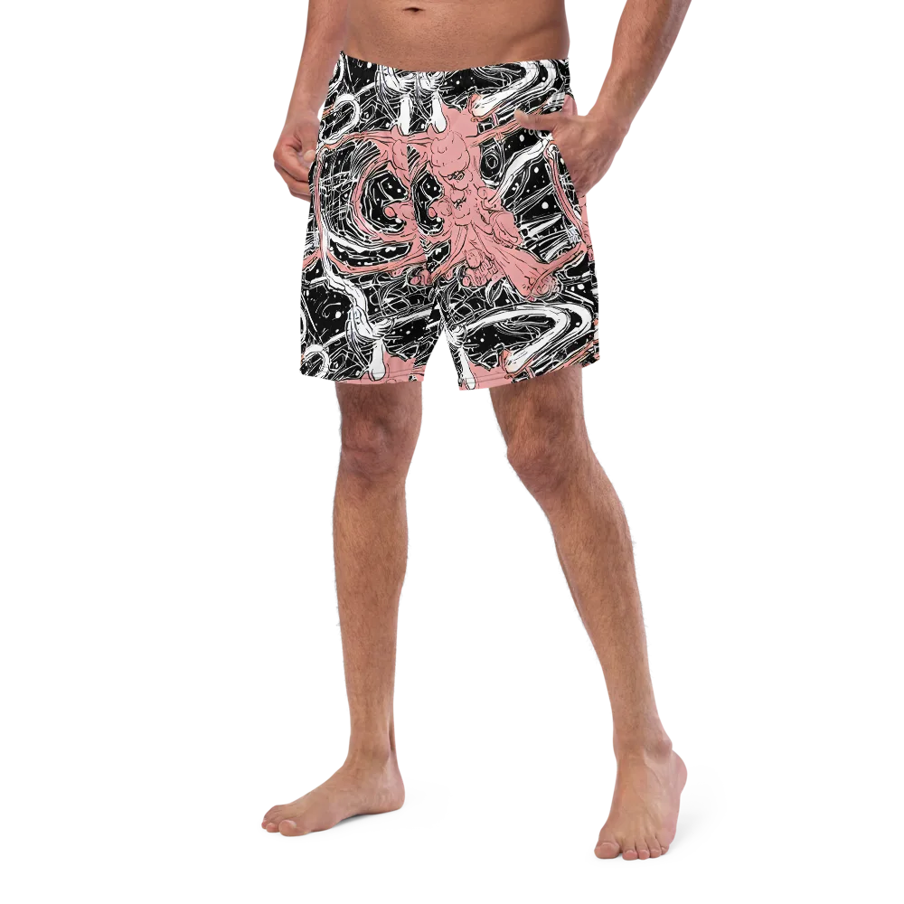 Blush Ink Current on Swim Trunks — Left Front