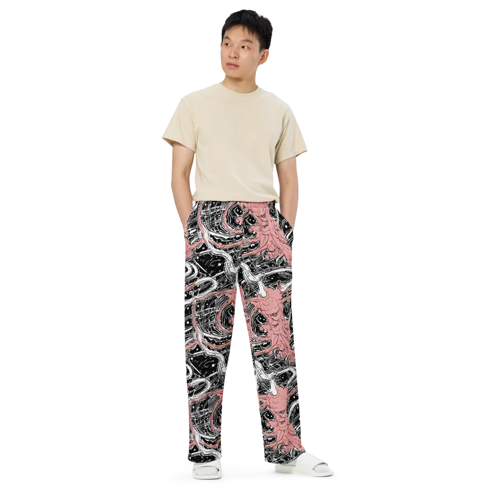 Blush Ink Current on Wide-Leg Pants — Front