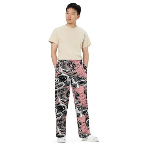 Blush Ink Current on a Wide-Leg Pants