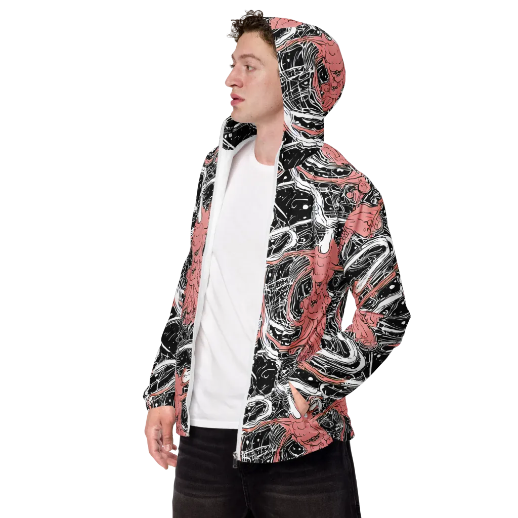 Blush Ink Current on Men's Windbreaker — Left Front