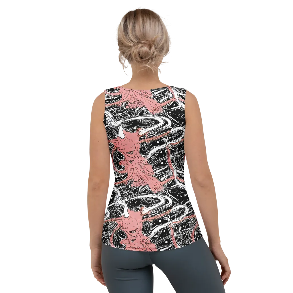 Blush Ink Current on Women's Tank Top — Back