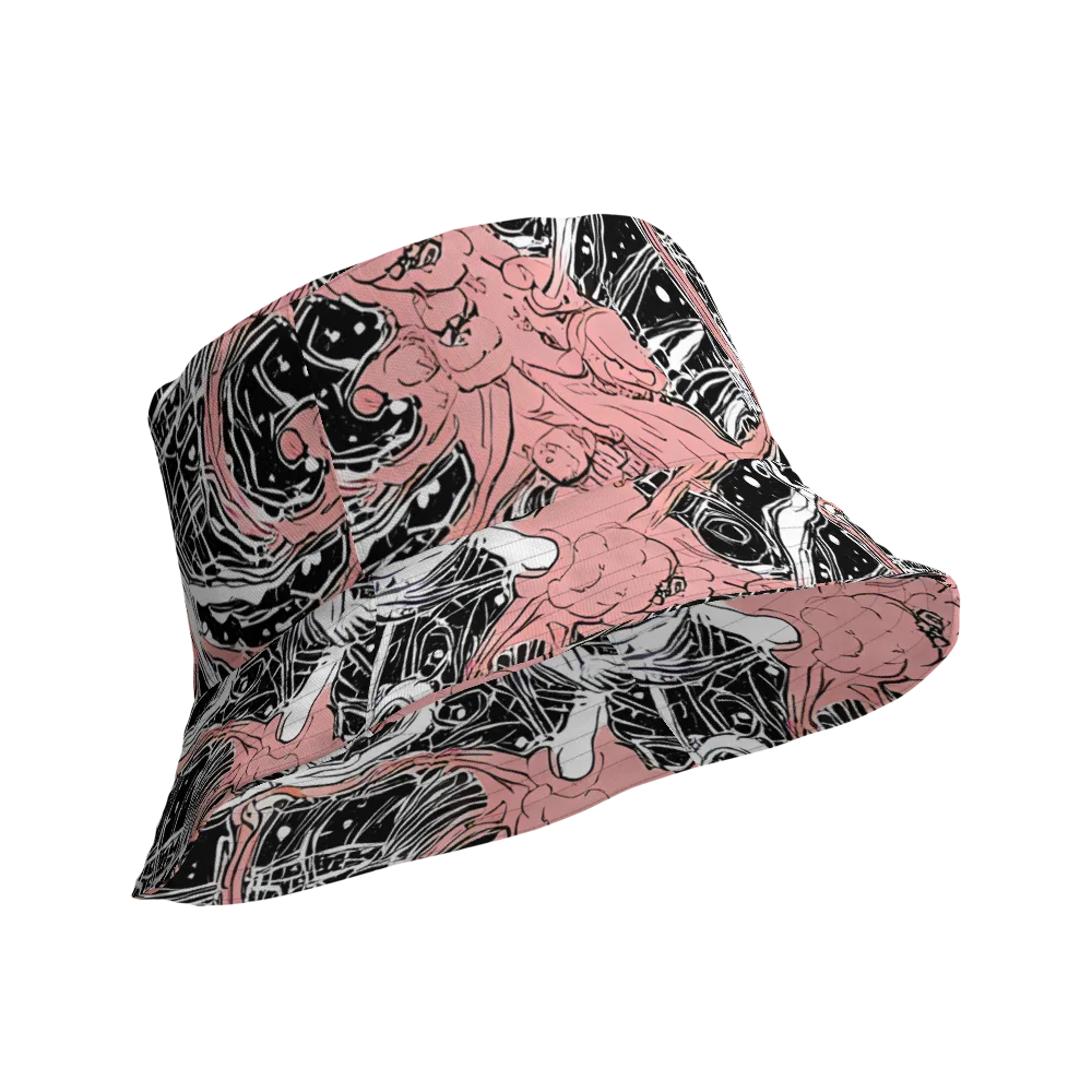 Blush Ink Current on Reversible Bucket Hat — Product details Outside