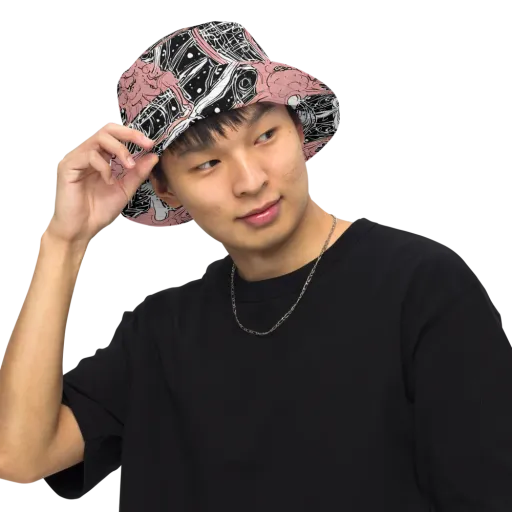 Blush Ink Current on a Reversible Bucket Hat