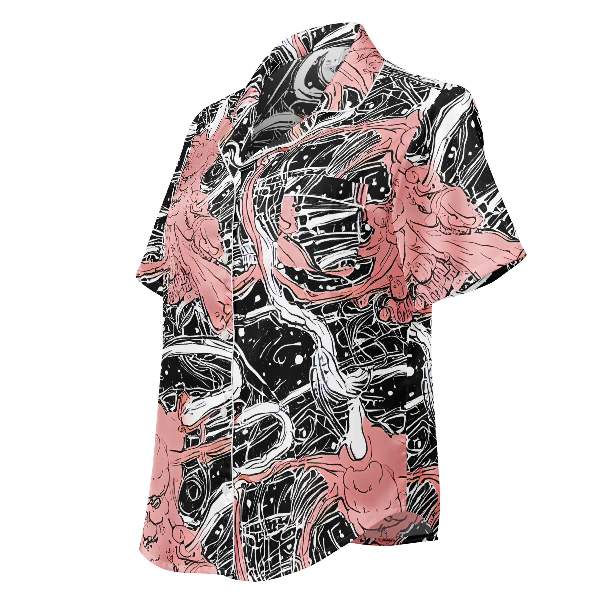 Blush Ink Current on Women's Short Sleeve Pajama Top — Left Front