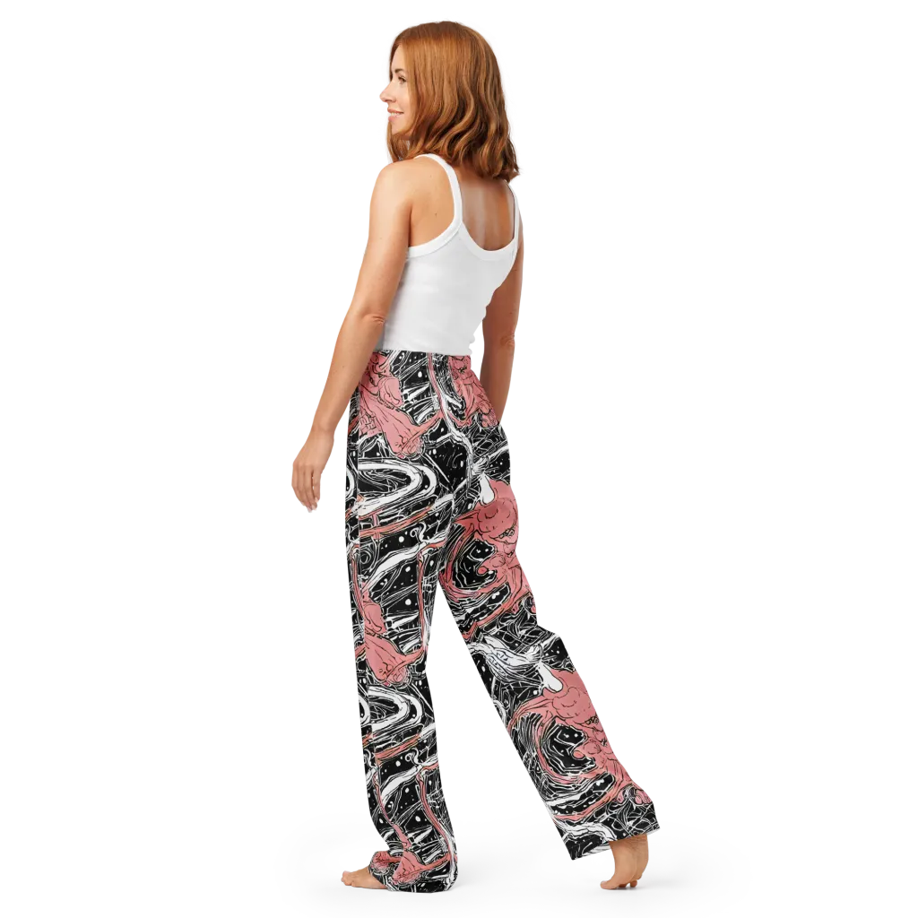 Blush Ink Current on Women's Pajama Pants — Back