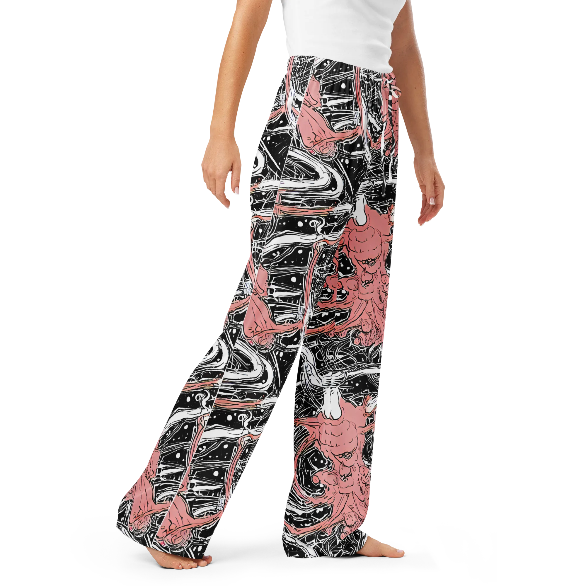 Blush Ink Current on Women's Pajama Pants — Right Front