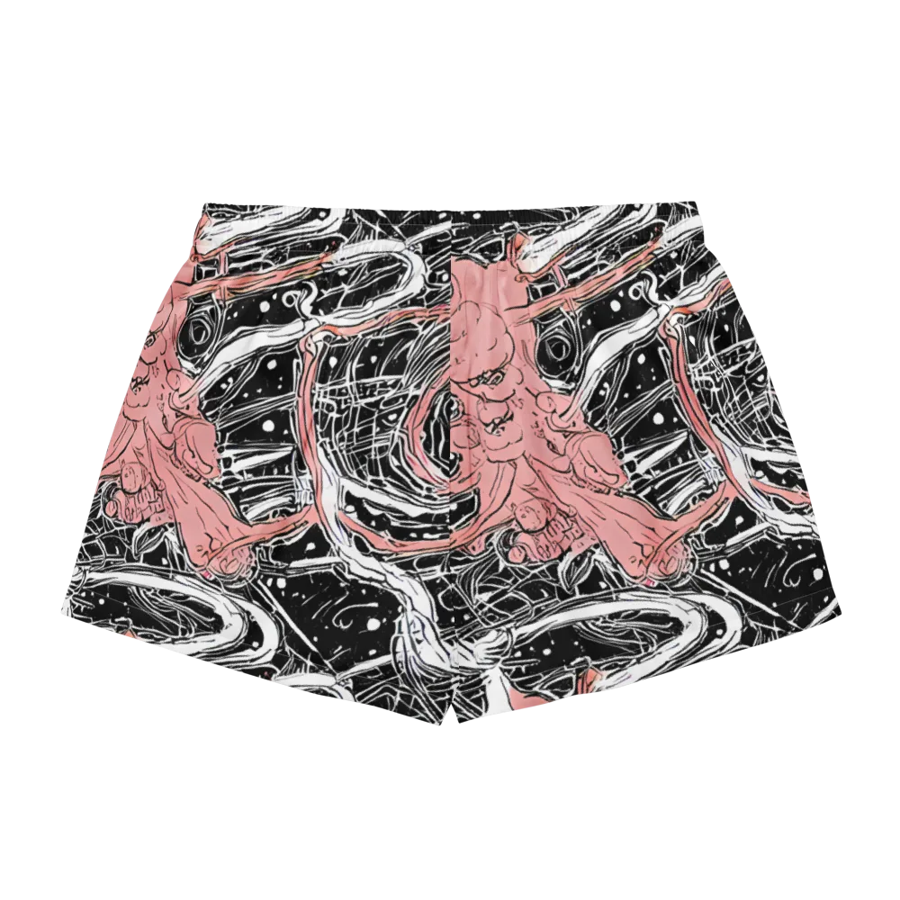 Blush Ink Current on Women's Pajama Shorts — Back