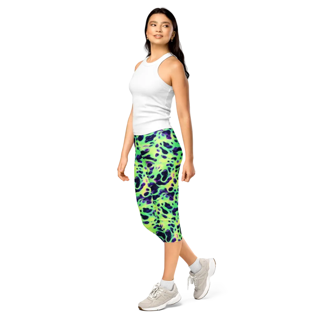 Luminous Ink on Capri Leggings — Left Front