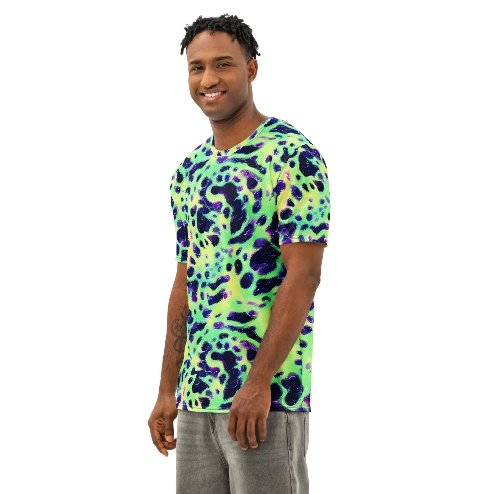 Luminous Ink on Men's Cotton Crew Neck T-Shirt — Left Front