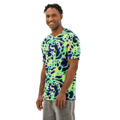 Luminous Ink on a Men's Cotton Crew Neck T-Shirt