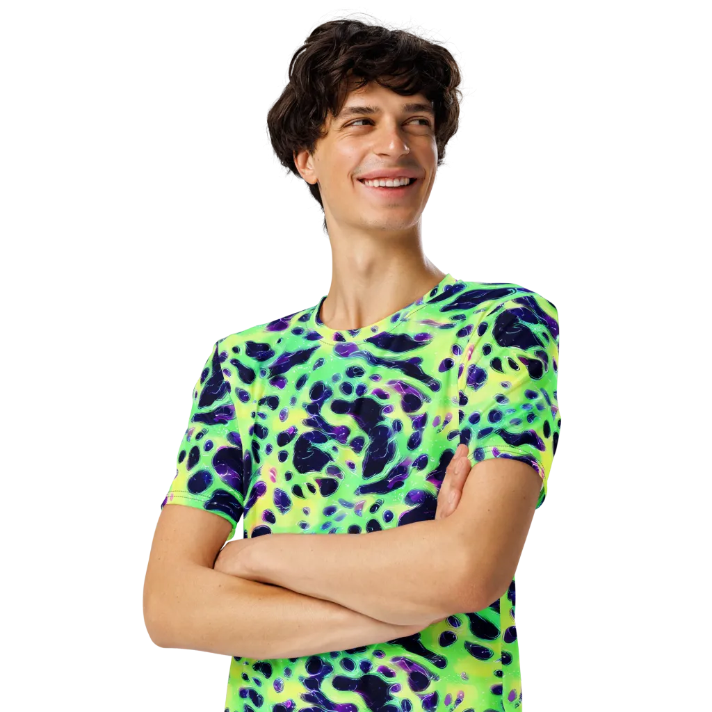 Luminous Ink on Men's Crew Neck T-Shirt — Left Front