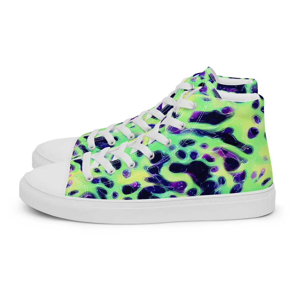 Luminous Ink on Men's High Top Canvas Shoes — Left