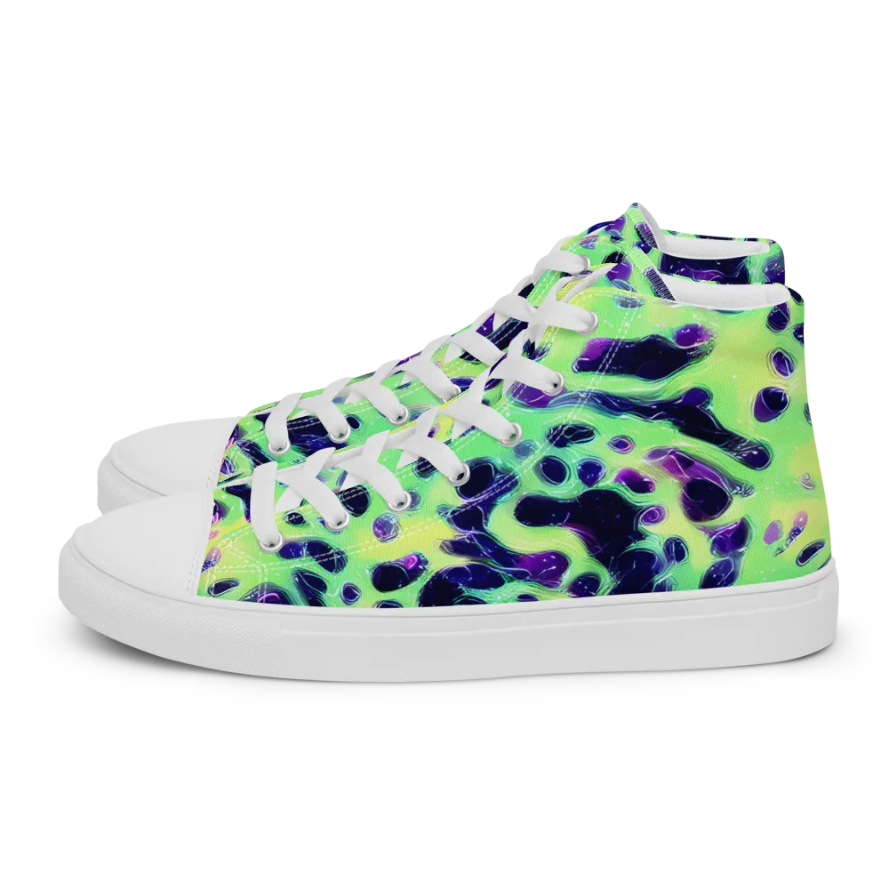 Luminous Ink on Women's High Top Canvas Shoes — Left