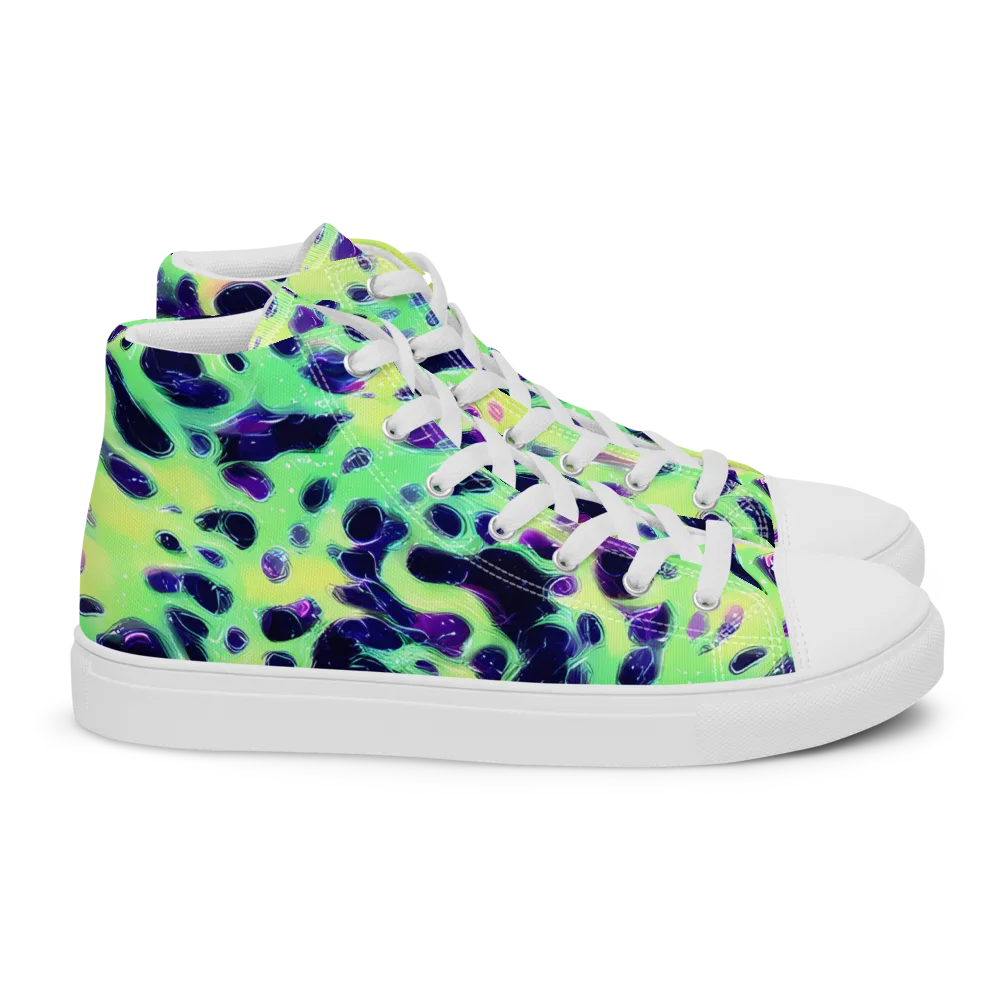 Luminous Ink on Women's High Top Canvas Shoes — Right