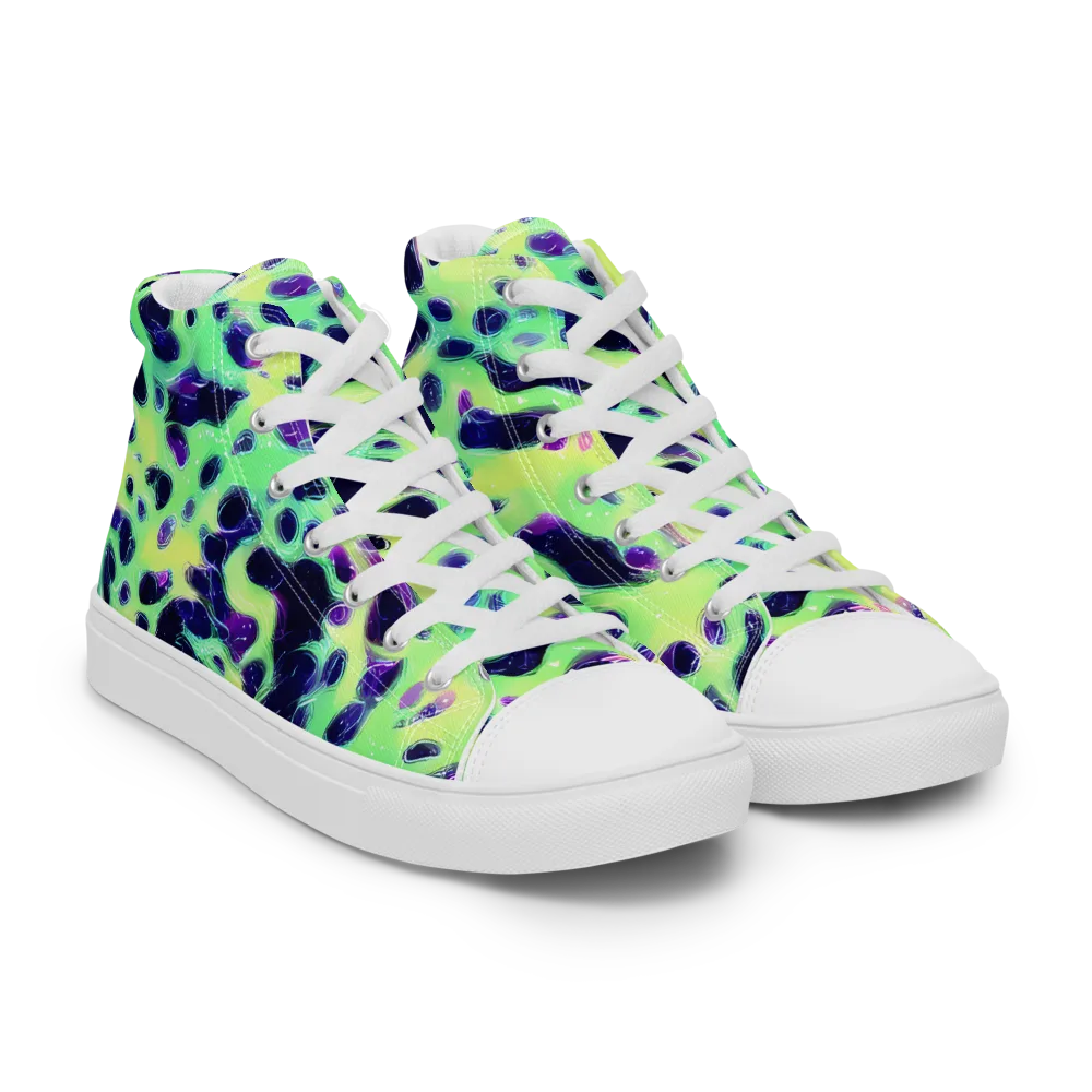 Luminous Ink on Women's High Top Canvas Shoes — Right Front