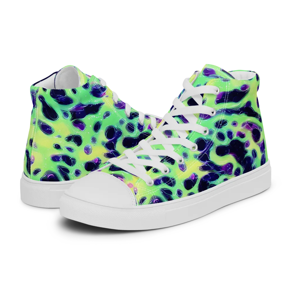 Luminous Ink on Women's High Top Canvas Shoes — Left