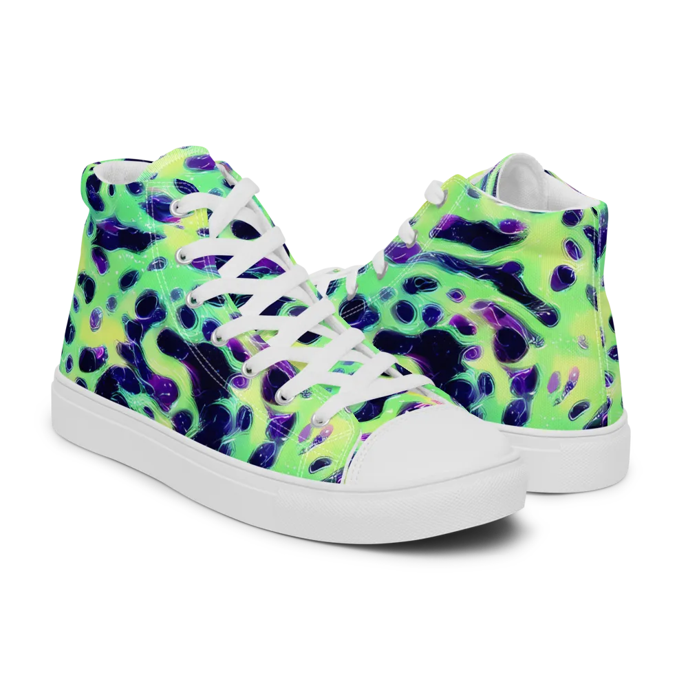 Luminous Ink on Women's High Top Canvas Shoes — Right