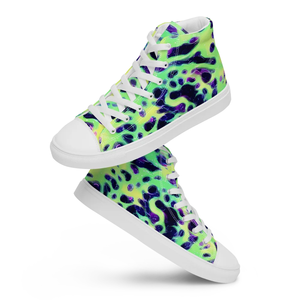 Luminous Ink on Women's High Top Canvas Shoes — Front