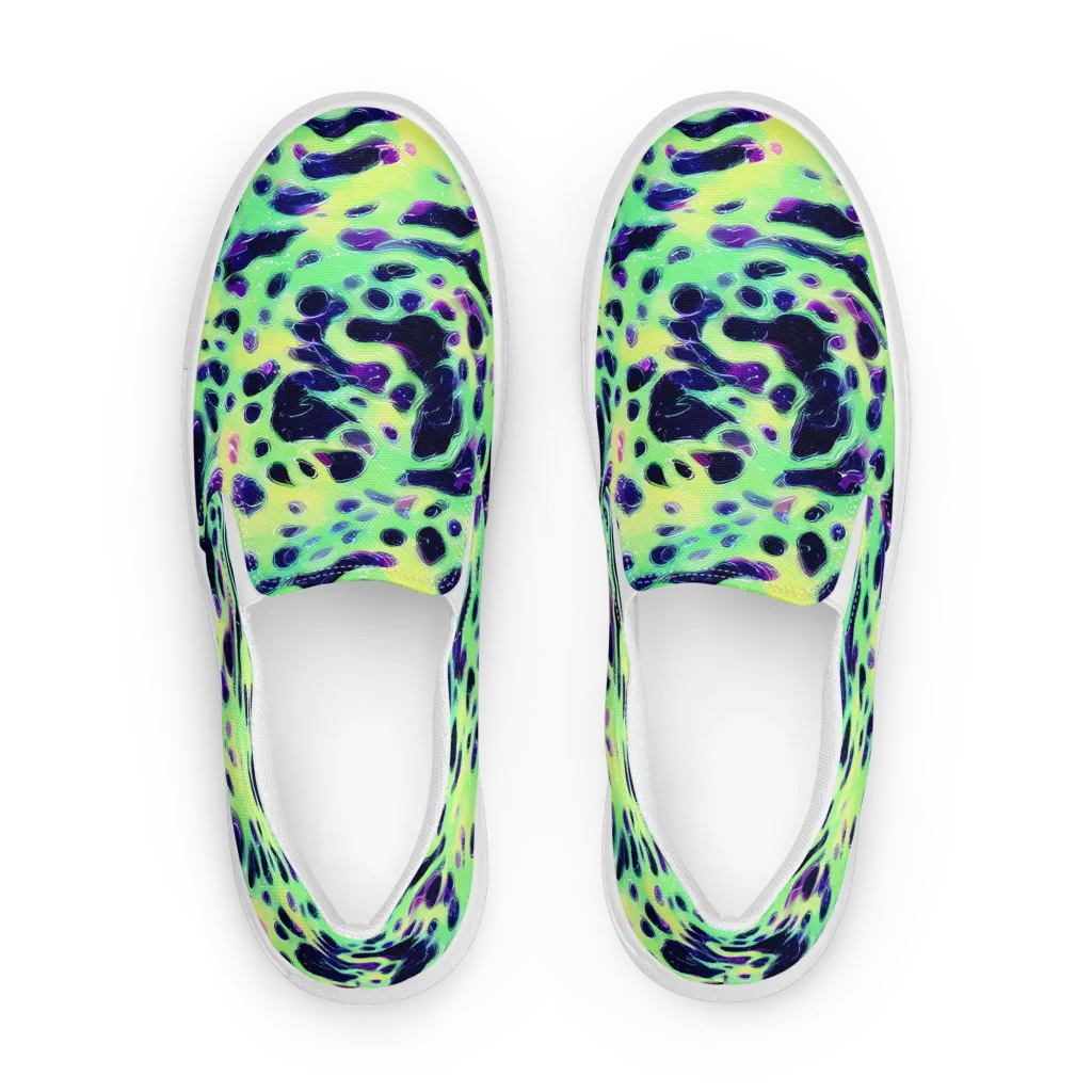 Luminous Ink on Men's Slip-On Canvas Shoes — Front