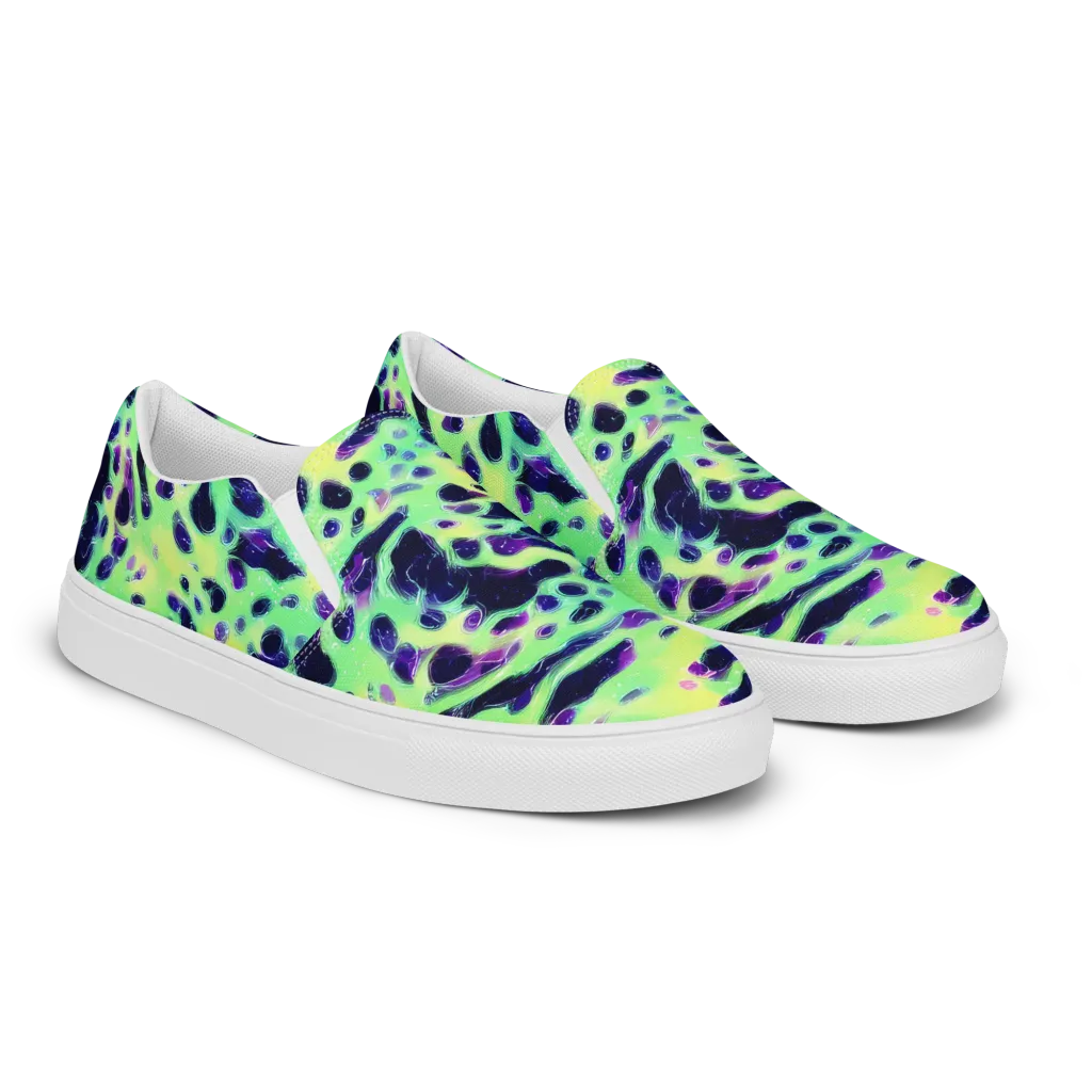 Luminous Ink on Men's Slip-On Canvas Shoes — Right Front