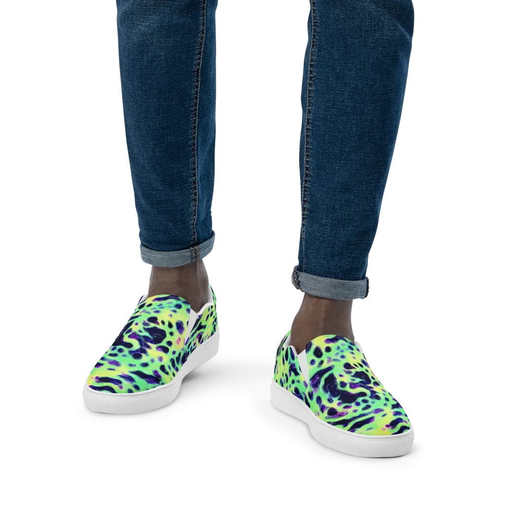 Luminous Ink on Men's Slip-On Canvas Shoes — Front