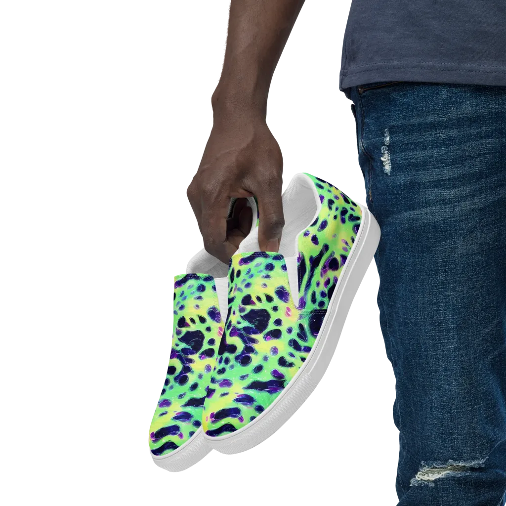 Luminous Ink on Men's Slip-On Canvas Shoes — Left Front