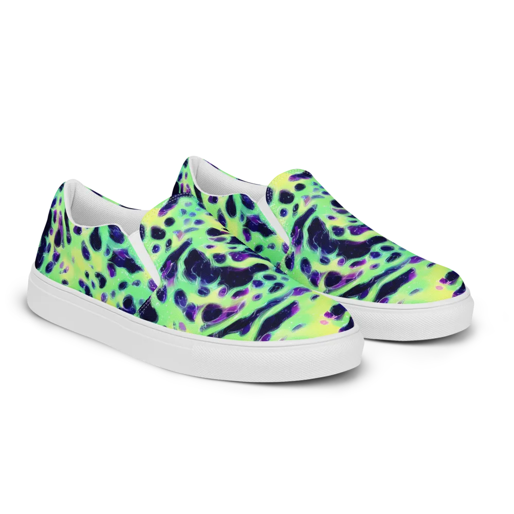 Luminous Ink on Women's Slip-On Canvas Shoes — Right Front