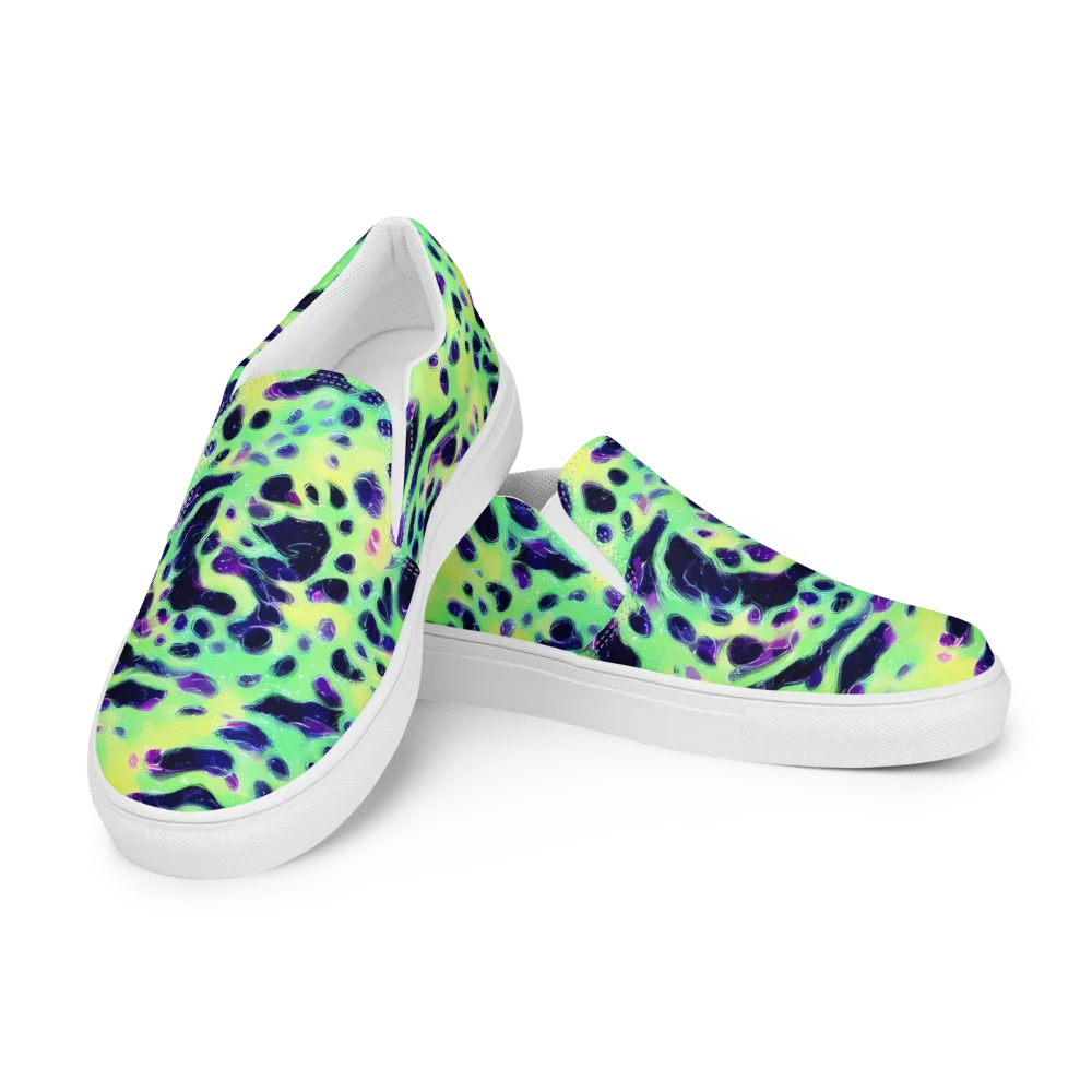 Luminous Ink on Women's Slip-On Canvas Shoes — Left Front
