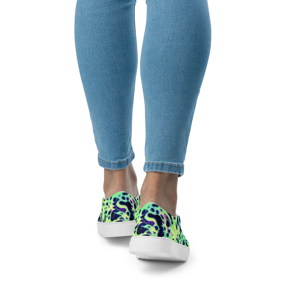 Luminous Ink on Women's Slip-On Canvas Shoes — Back