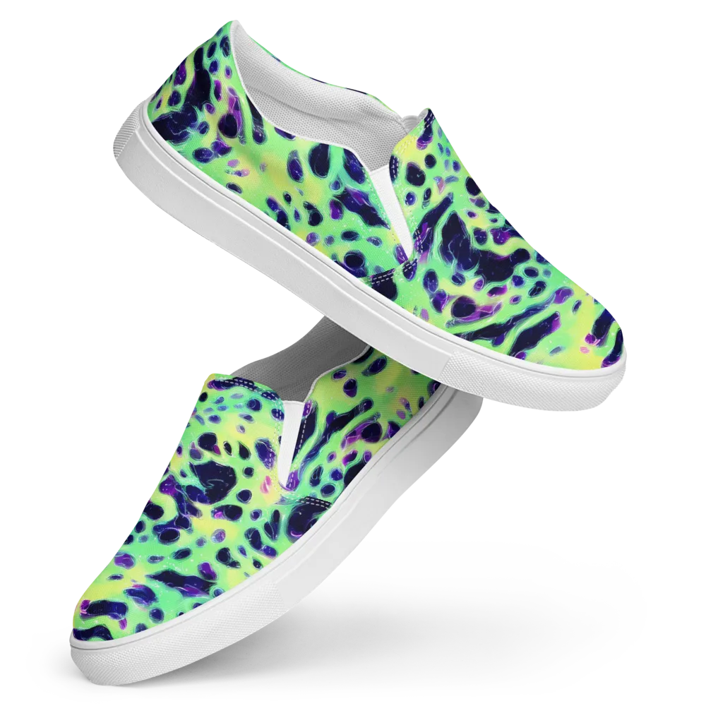 Luminous Ink on Women's Slip-On Canvas Shoes — Front