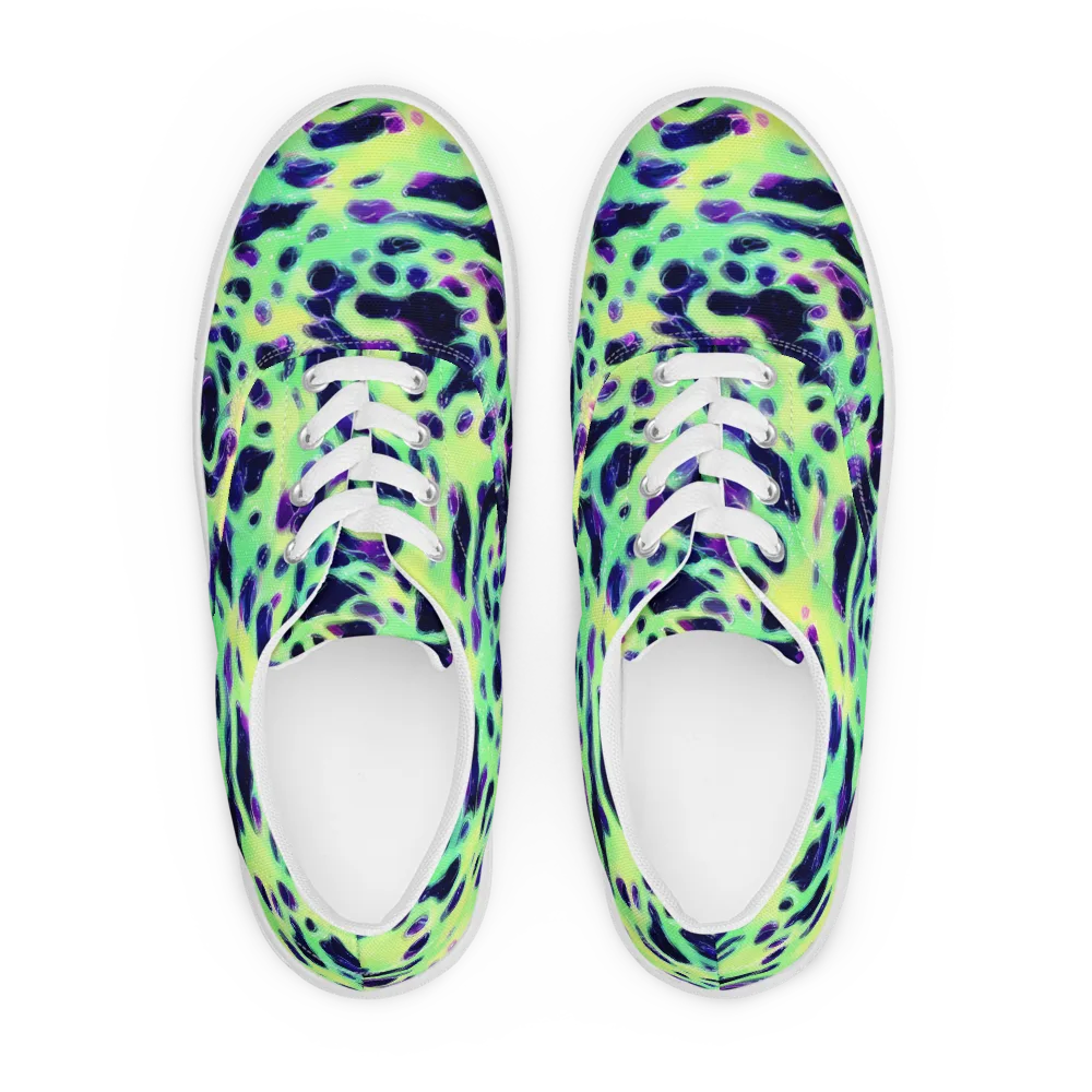 Luminous Ink on Men's Lace-Up Canvas Shoes — Front