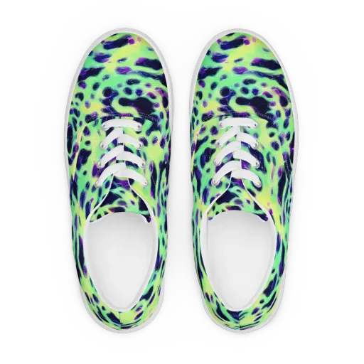Luminous Ink on a Men's Lace-Up Canvas Shoes