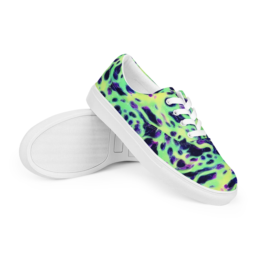 Luminous Ink on Men's Lace-Up Canvas Shoes — Right Front