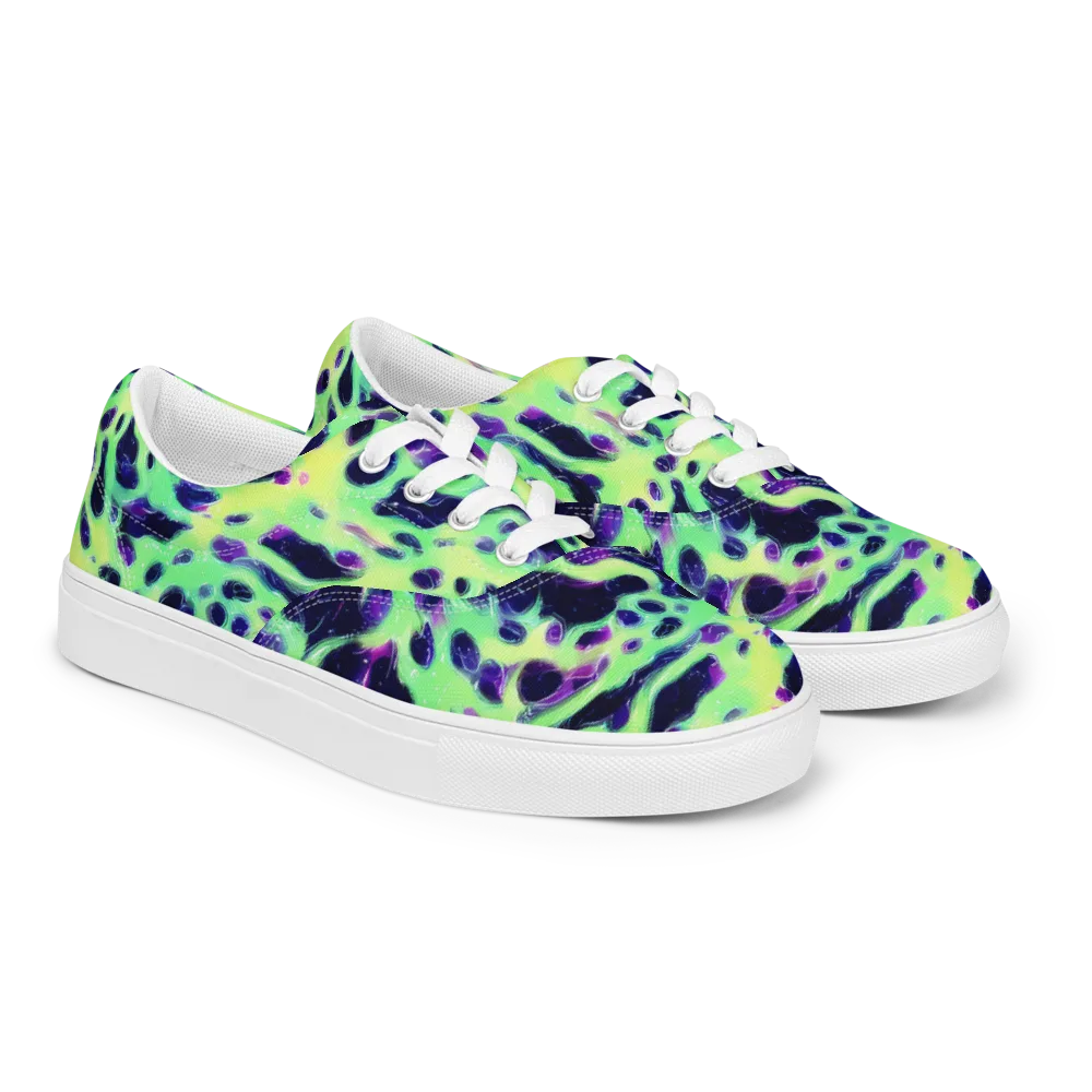 Luminous Ink on Men's Lace-Up Canvas Shoes — Right Front