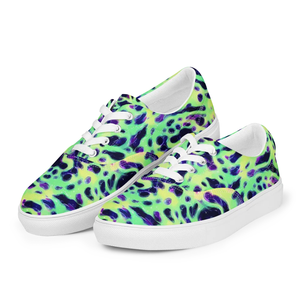 Luminous Ink on Men's Lace-Up Canvas Shoes — Left Front