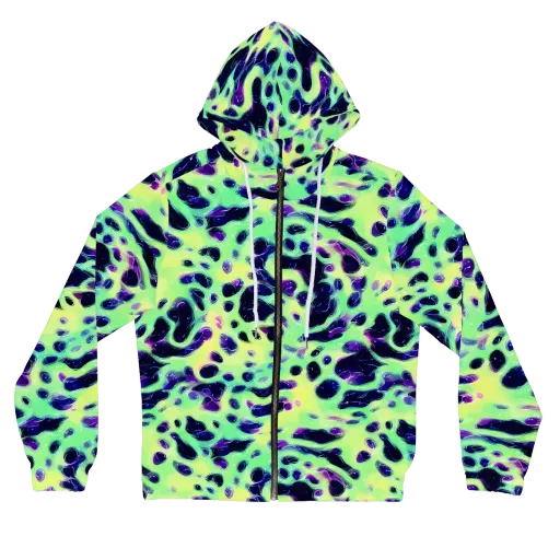Luminous Ink on a Women's Full-Zip Hoodie
