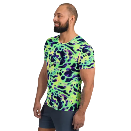 Luminous Ink on a Men's Athletic T-Shirt