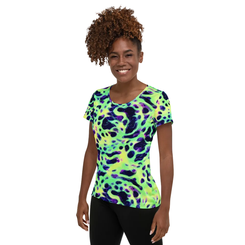Luminous Ink on Women's Athletic T-Shirt — Left