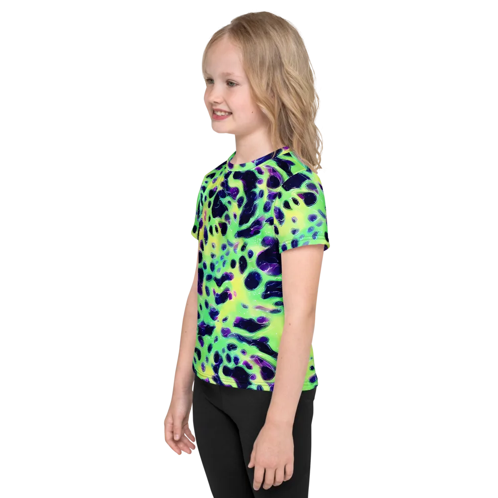 Luminous Ink on Kids Crew Neck T-Shirt — Left