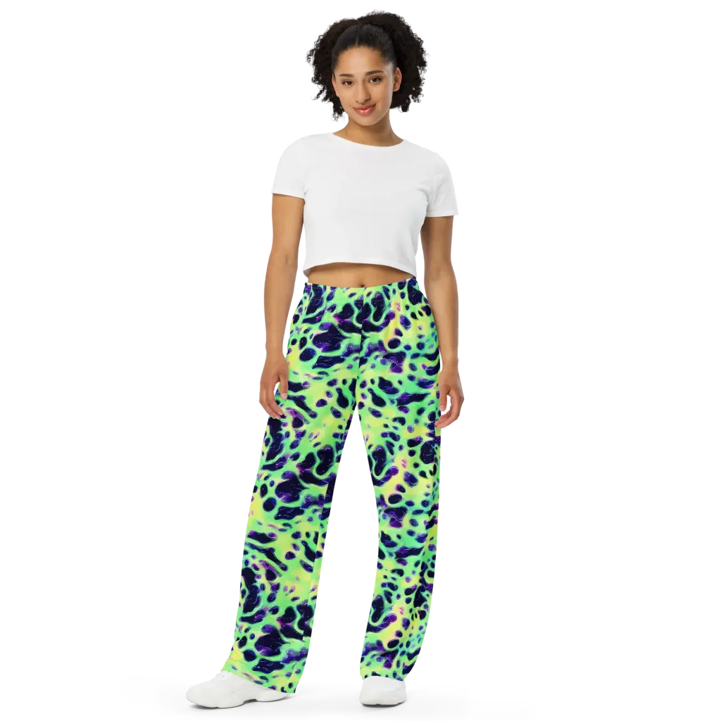 Luminous Ink on Wide-Leg Pants — Front