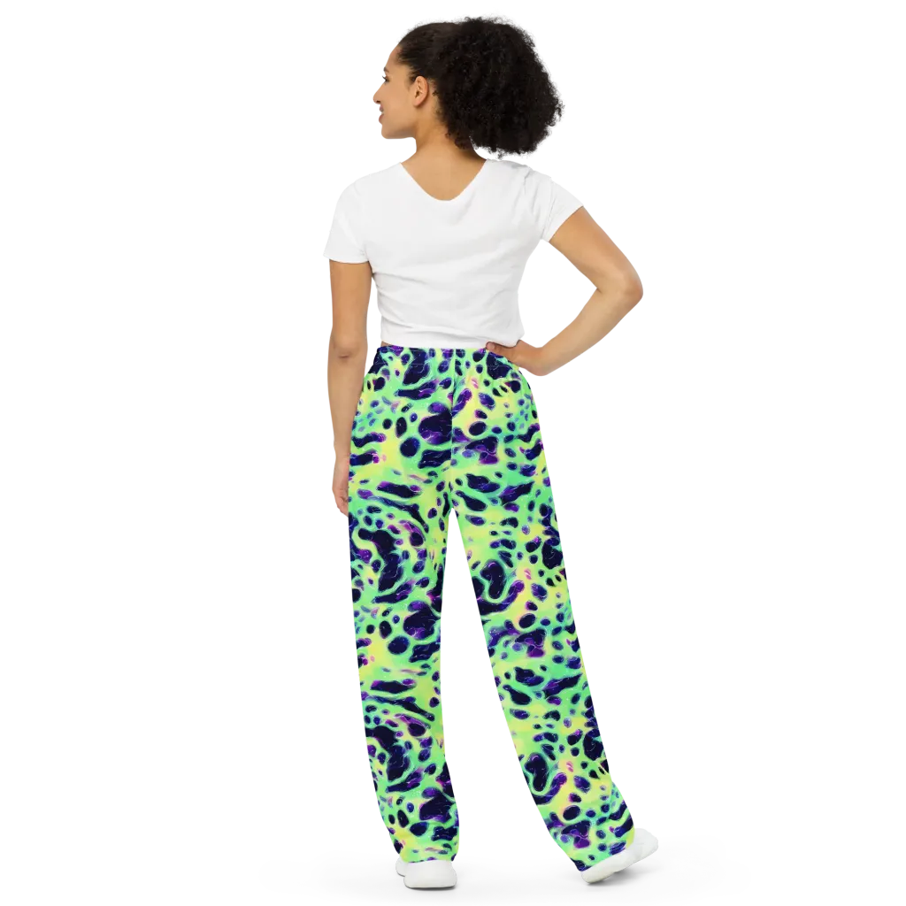 Luminous Ink on Wide-Leg Pants — Back
