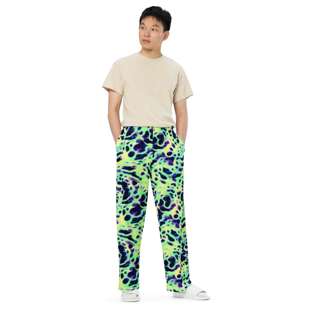 Luminous Ink on Wide-Leg Pants — Front