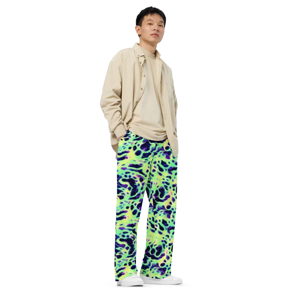 Luminous Ink on Wide-Leg Pants — Right Front