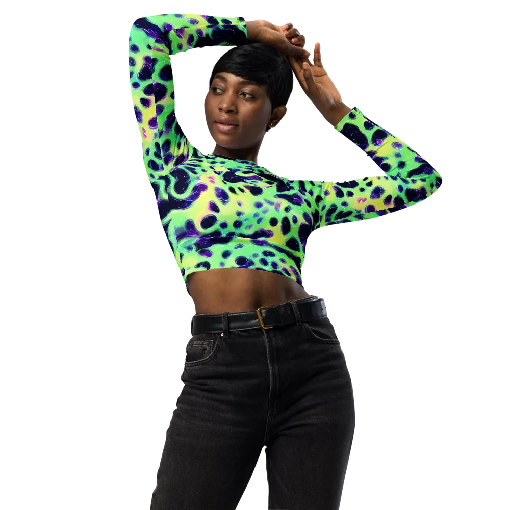 Luminous Ink on Long Sleeve Crop Top — Front