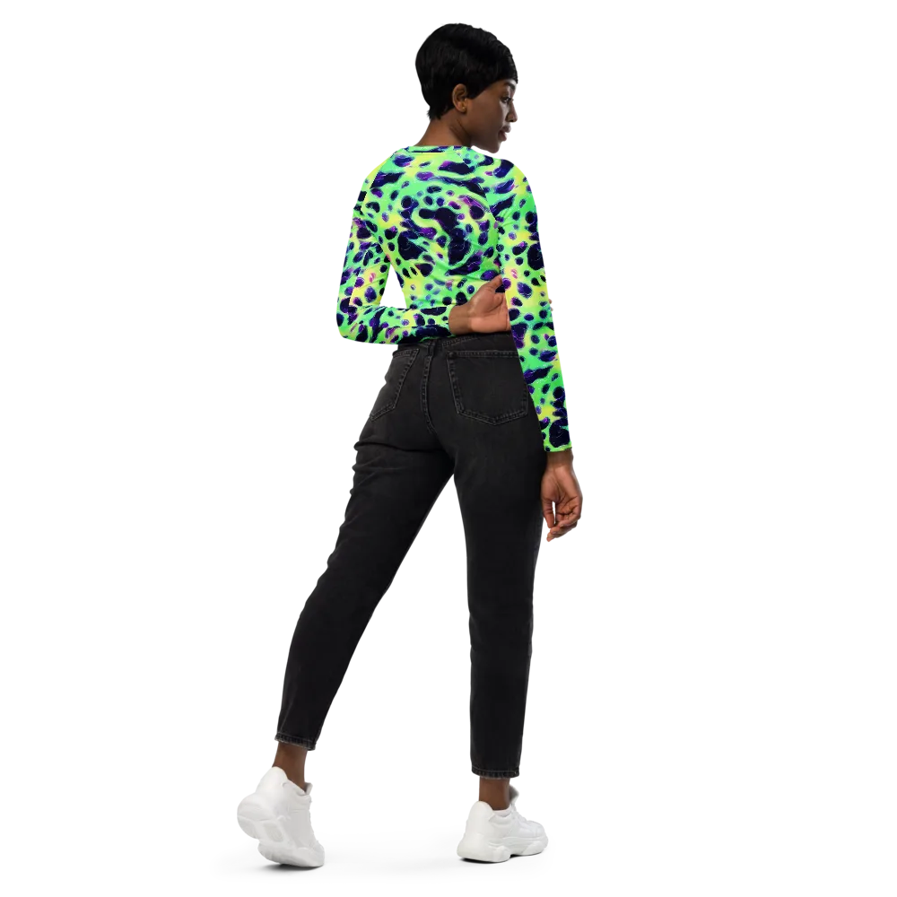 Luminous Ink on Long Sleeve Crop Top — Right Back